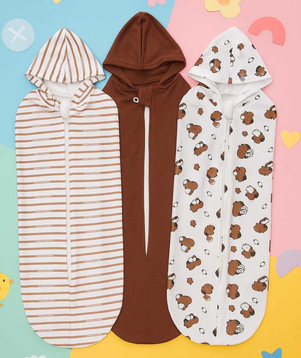 3 Pcs Bedong Bayi Instan Newborn Resleting Hoodie Jumbo / Bedong Instan Bayi Baru Lahir 0-3 bulan