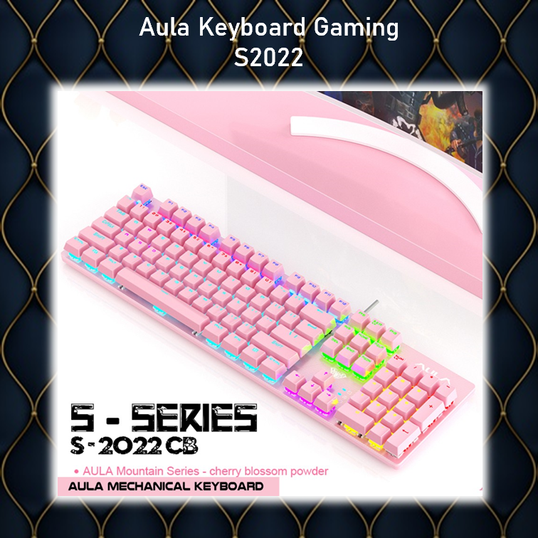 AULA Keyboard Gaming Mechanical S-2022 - Macro Software - PINK