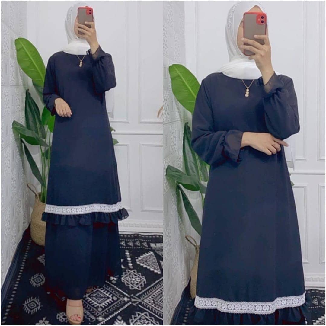 Baju Muslim Modern SHAQILA DRESS KF CERUTY BABYDOLL MIX FULL PURING Gamis Wanita Gamis Murah Gamis Wanita Renda Gamis Jumbo Kekinian 2021 BEST SELLER