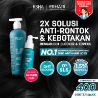[BEST SELLER] 2PCS! ERHAIR Hairfall Fighter Duo - Hairgrow Shampoo 370ml + Tonic 60ml | Atasi Rontok dari Akar | DHT Blocker | Panax Ginseng & Pumpkin Seed | Kopexil | Rekomendasi Ahli Dermatologi