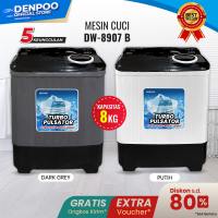 Mesin Cuci 2 Tabung Denpoo DW 8907B  8KG ( LINK PENGIRIMAN KOTA )