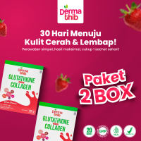 Paket 2 Box Dermathib Collagen Glutation Rasa Strowberry Pencerah Kulit Wajah Glow Brightening Moisturizing
