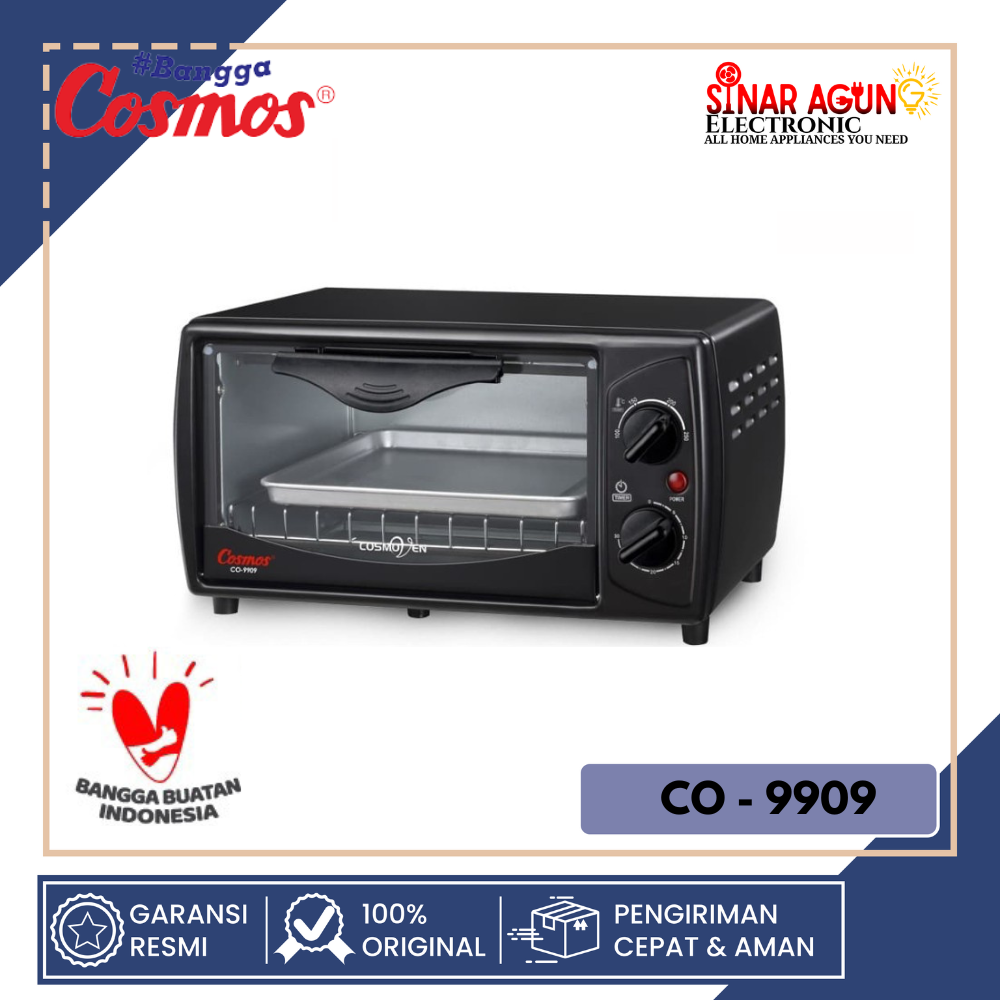 COSMOS OVEN 9 LITER 350WATT CO-9909 / CO 9909 / CO 9909 - 100% ORI