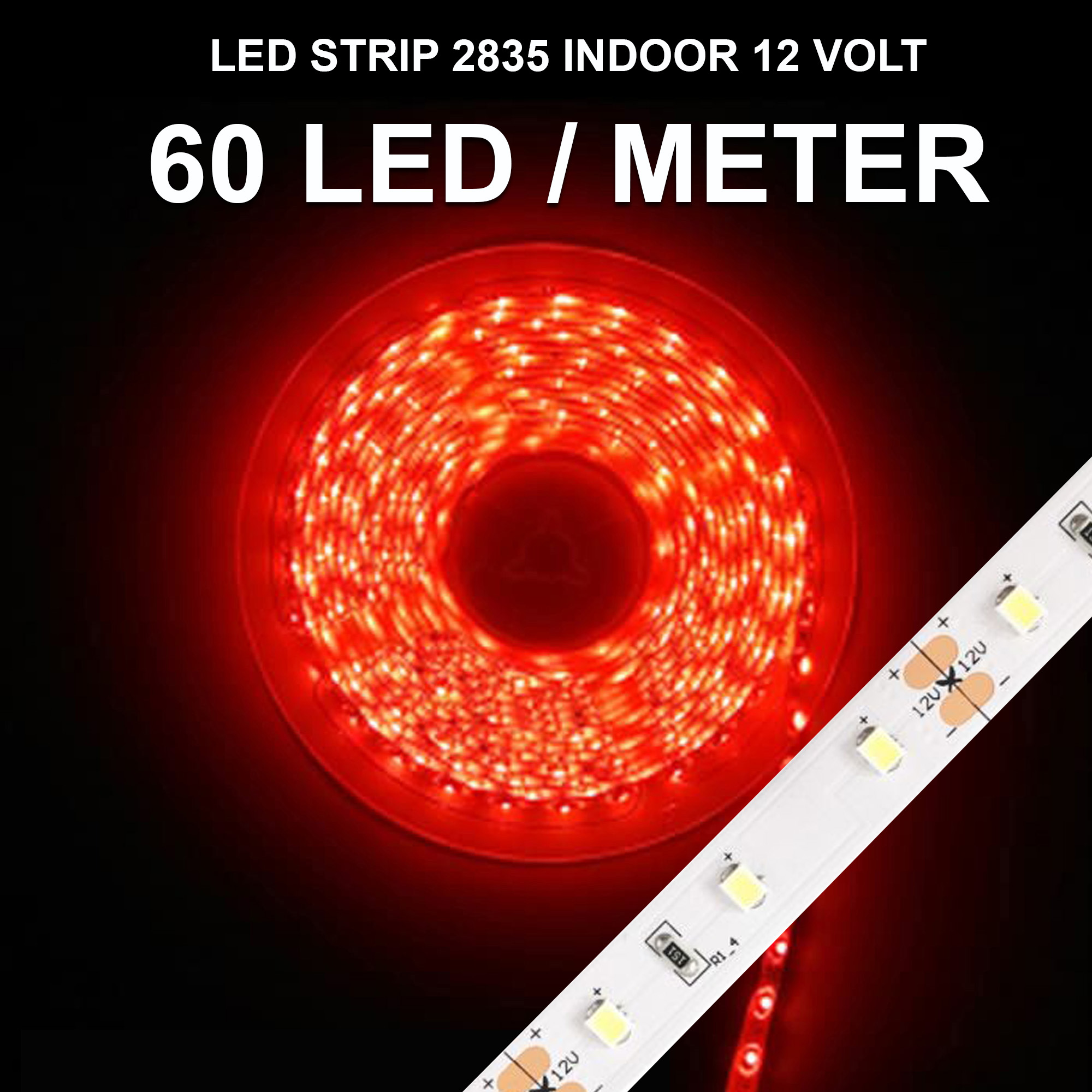 Lampu LED strip pita flexible smd 3528 / 2835 ip33 ip20 ip22 ip33 nonwaterproof 12v 12 volt 5 meter 5m 60 led 120 led 300 led 600 mata kecil indoor lampu led strip tape tempel dekorasi kamar ruangan hias putih warm natural white biru merah hijau ice blue