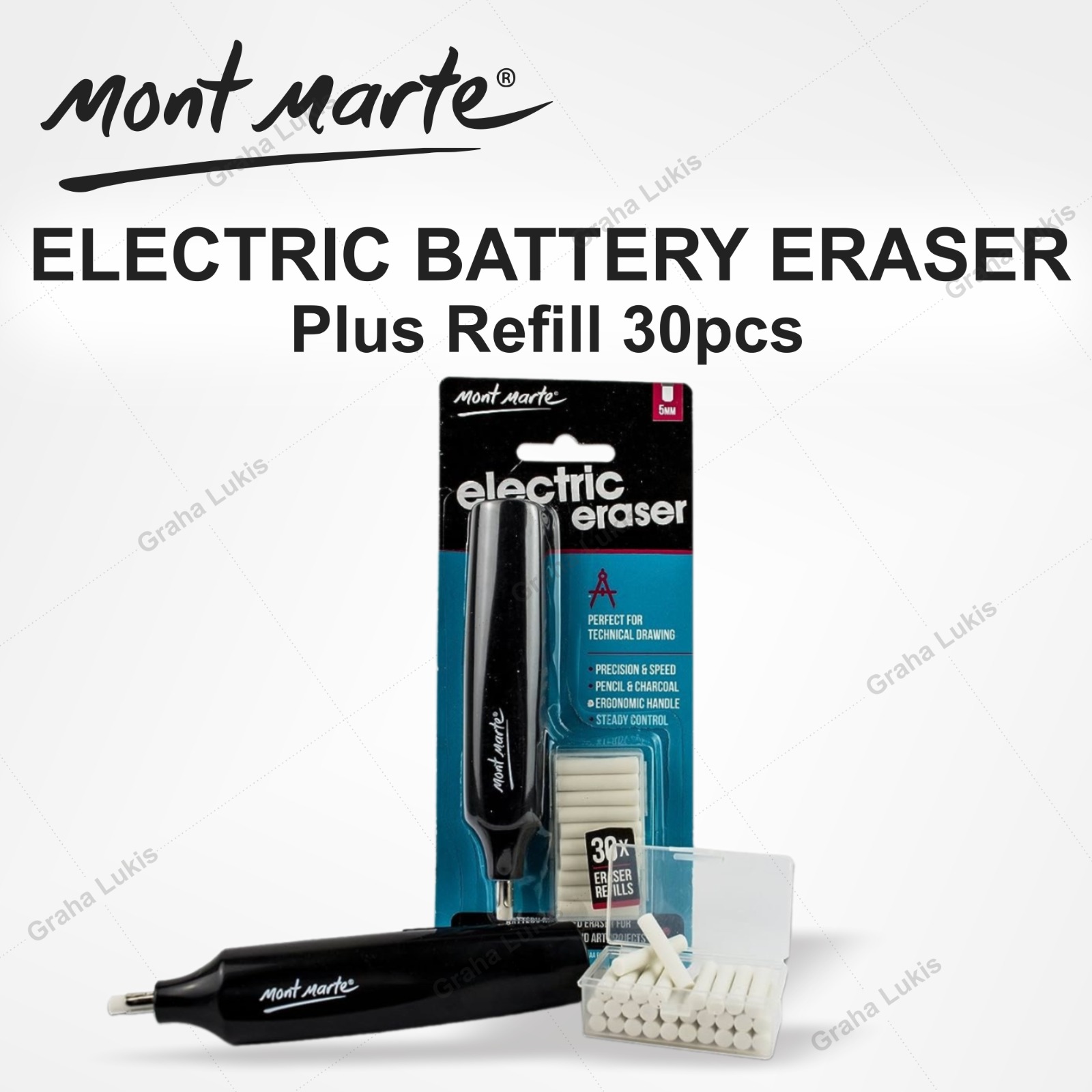 Mont Marte Electric Battery Eraser Plus Refill 30pcs