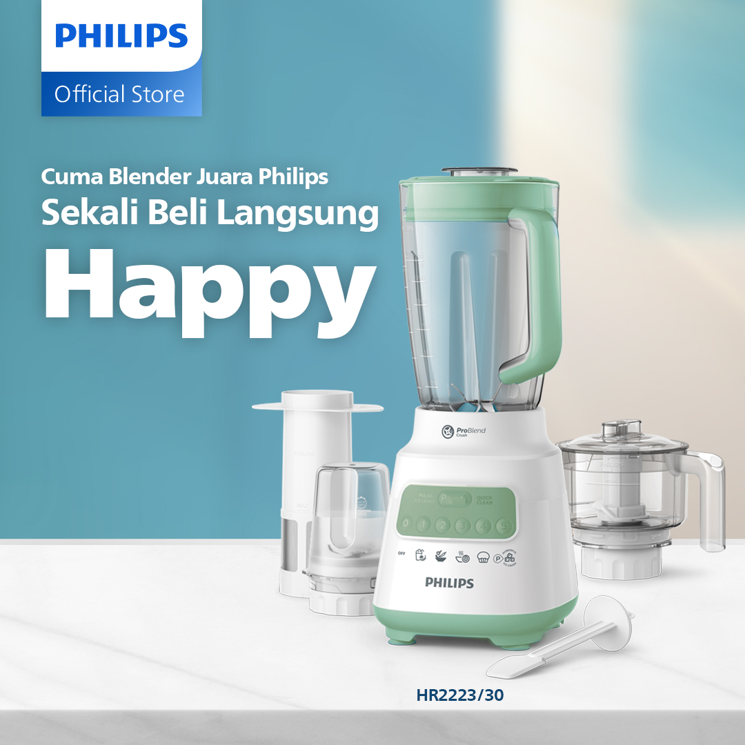 Philips Blender 5000 Series 2L Plastic - Green + Accessory HR2223/30 blender juicer blender serba...