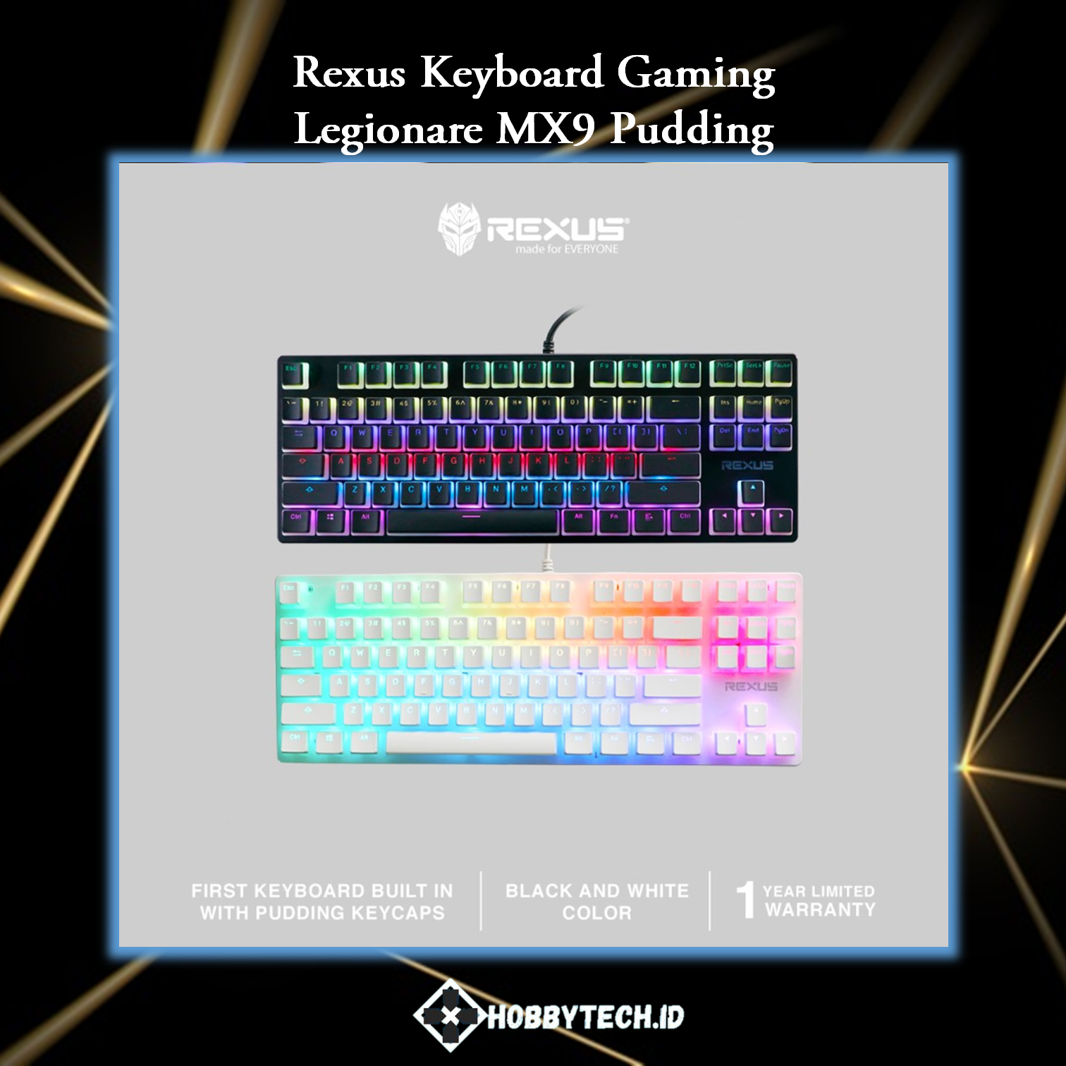 Rexus Keyboard Gaming Mechanical Legionare MX9 Pudding / MX9P TKL RGB