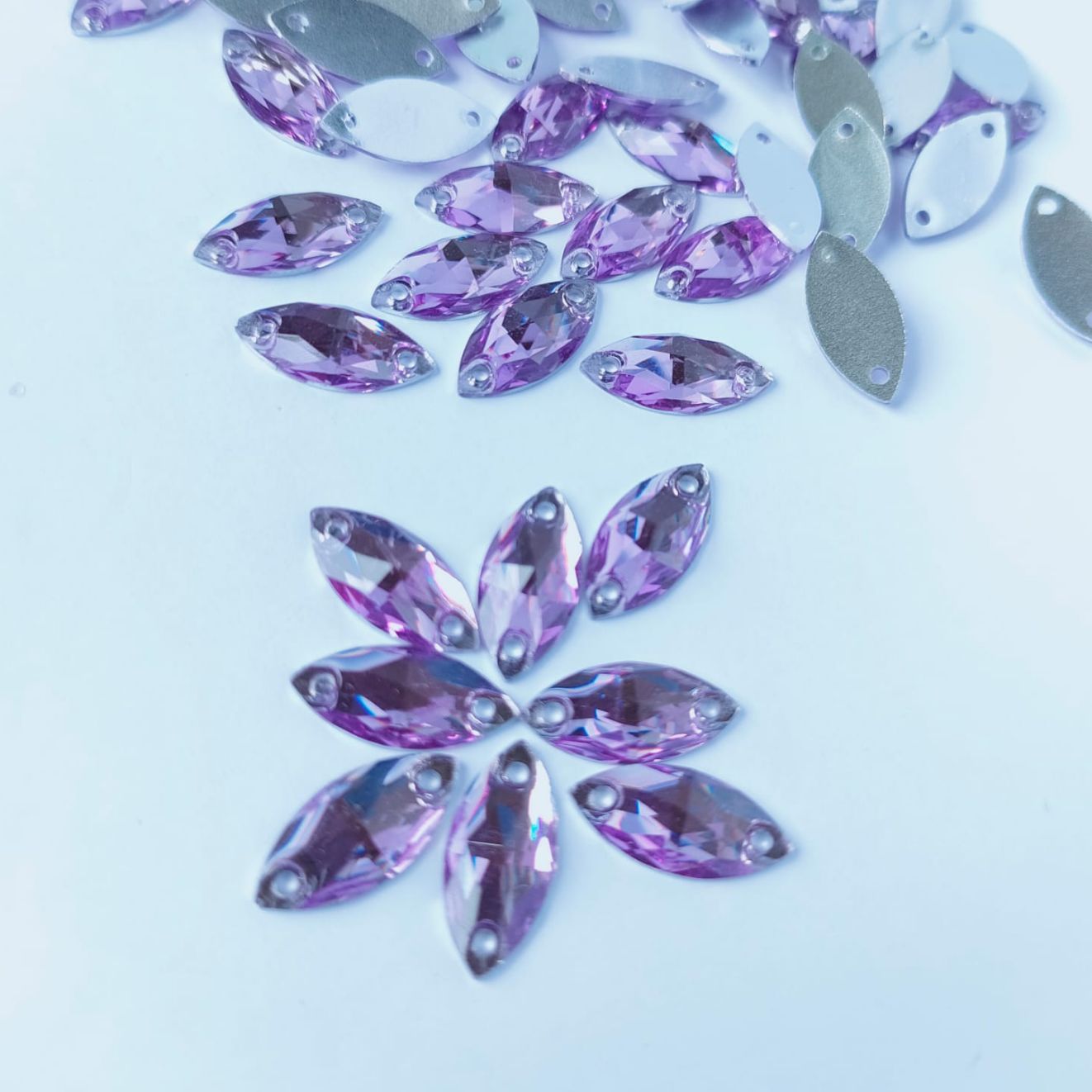payet resin jahit mata sampan 7x15 mm per lusin untuk jahit Sewing Craft