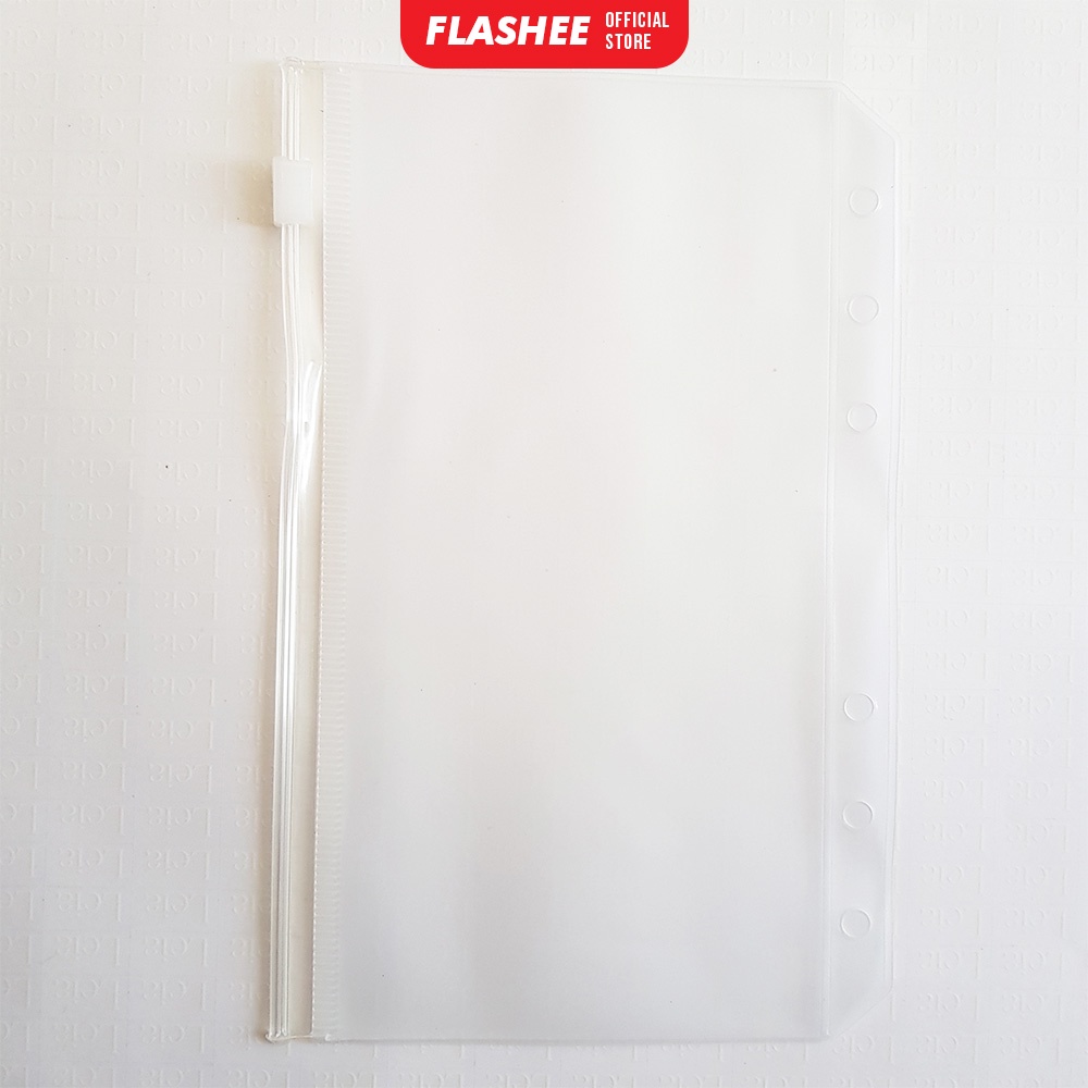 Flashee Kantong Zipper Multiring PVC Binder A6 Ring 6 Kantong Keuangan Tempat Budget Uang Bulanan