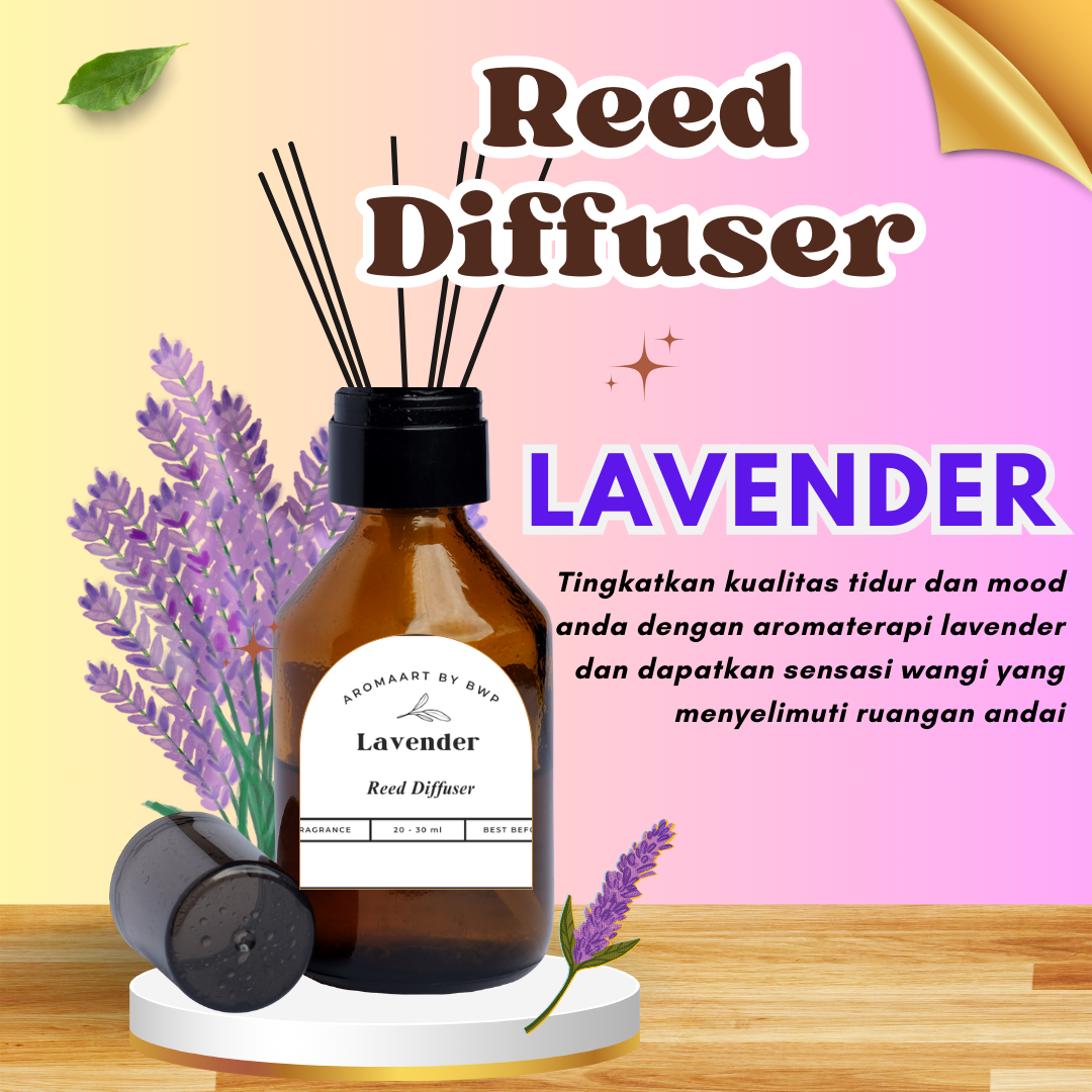 Reed Diffuser Aromatherapy Lavender Pengharum Ruangan Tahan Lama Pewangi Kamar Tidur Ruang Tamu Anti Nyamuk