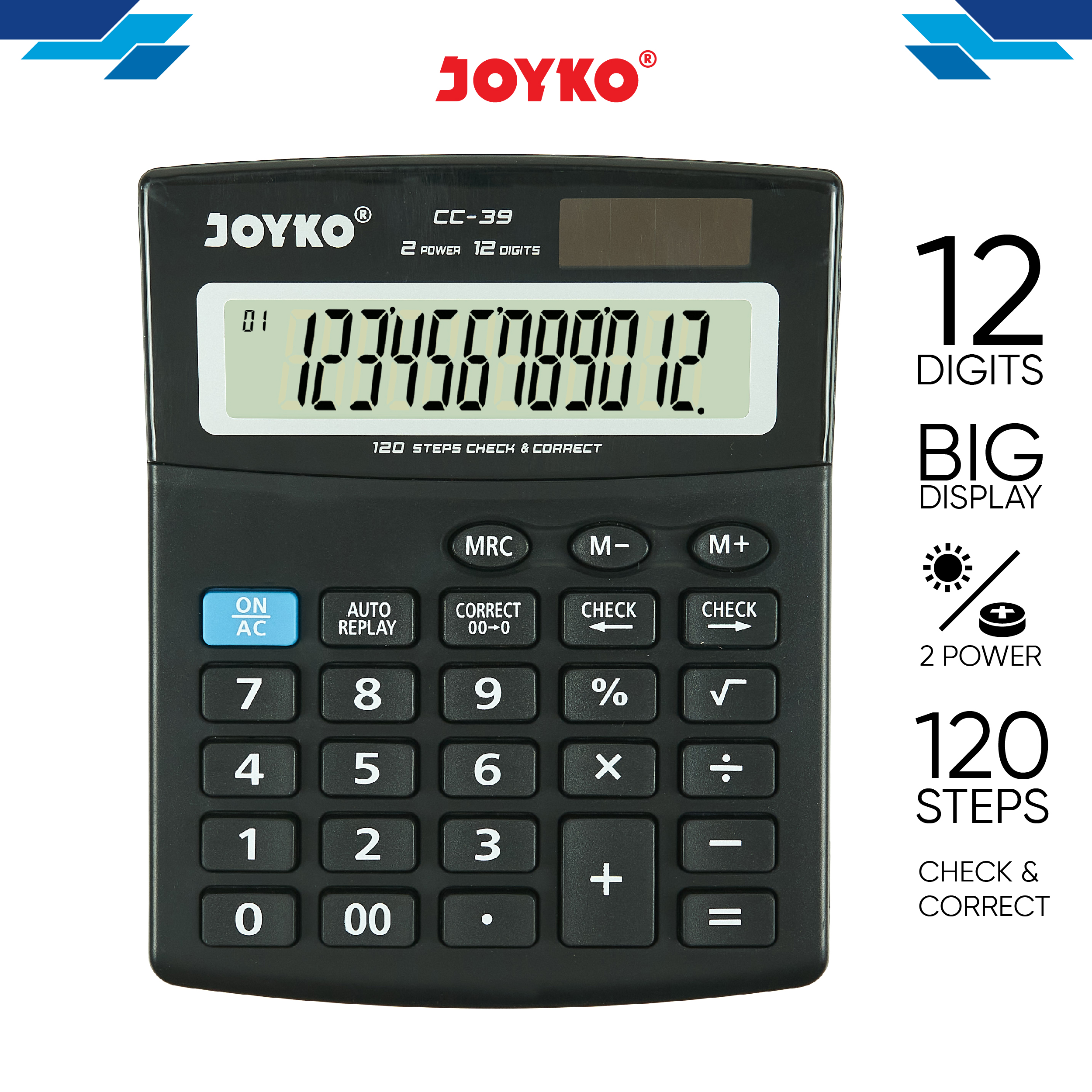 Calculator Kalkulator Joyko CC-39 12 Digits Check Correct