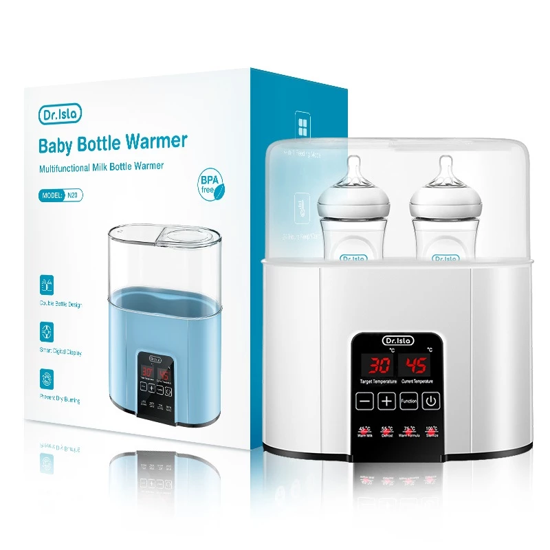 Dr.isla Bottle Warmer Sterilizer Botol Bayi 200ml Baby Safe Sterilizer Dot Bayi Botol Susu Penghangat ASI BPA Free Penyesuaian Empat Gigi N20 Baby Feeding Bottle Warmer Heater Alat Steril Botol Susu Bayi Alat Steril Milk Warmer Double