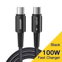 ESSAGER 100W 60W Kabel Data Type C To Type C Fast Charging Support QC4.0 3.0 Pengisian Daya Untuk Xiaomi Samsung