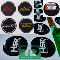 STIKER ADVAN BS ENKEI HSR OZ RACING RAYS SSR TRD XXR VOLK RAYS RACING WHEEL VOSSEN WORK RESIN LENTUR DIAMETER 4.3 CM 43 MM UNTUK TUTUP AS RODA DOP CENTER VELG KERUCUT SILINDER LOGO STICKER EMBLEM MOBIL