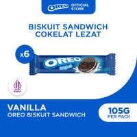 [Paket isi 6] Oreo Original 105gr - Biskuit Sandwich Cokelat dengan Krim Rasa Vanila