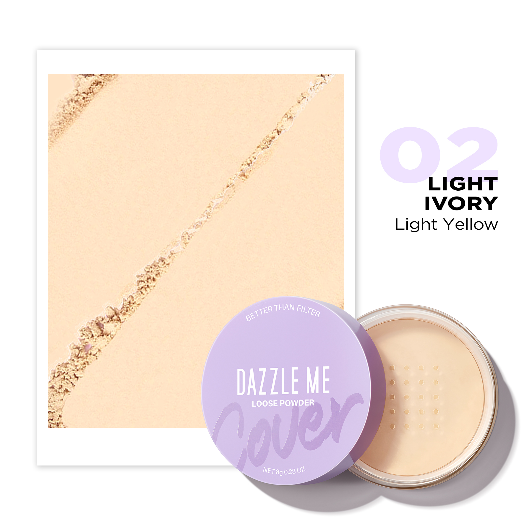 DAZZLE ME Better Than Filter Fixed Loose Powder Lightweight Loose Powder Bedak Tabur Ringan Tahan...