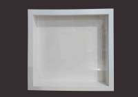 Bingkai Frame Blok kayu 3D Rongga 4cm 30x30 CM/Putih/Kaca