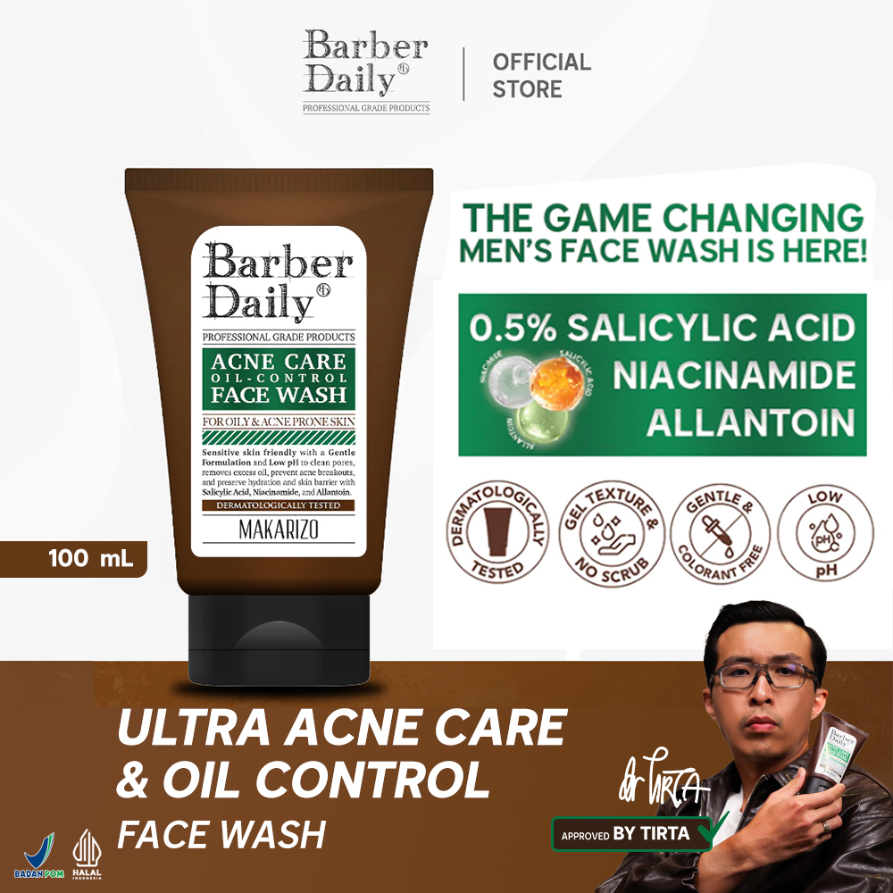 Barber Daily Acne Care & Oil Control Face Wash 100mL
