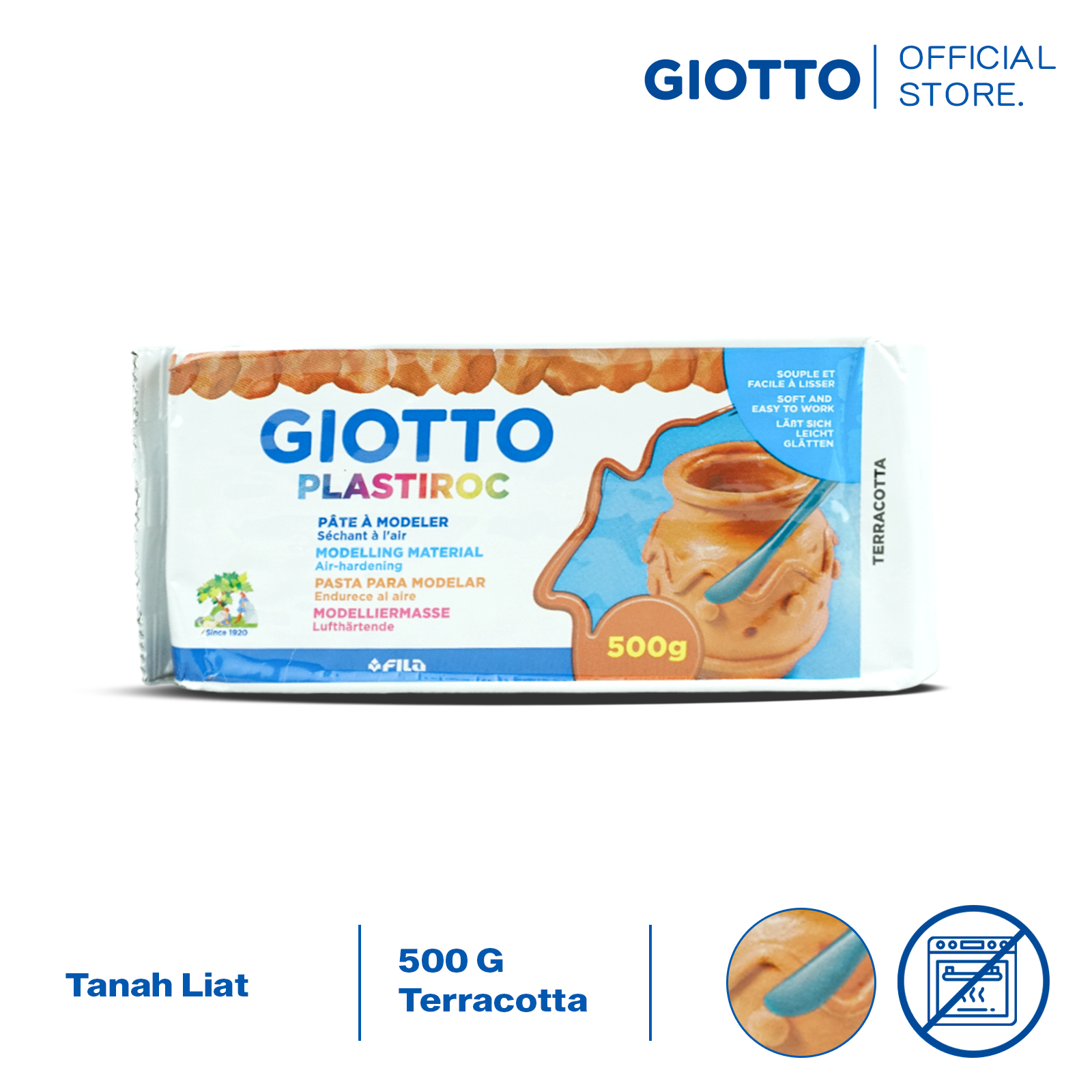 GIOTTO Plastiroc Tanah Liat 500 G Modelling Material Tekstur Lembut LYR-685100
