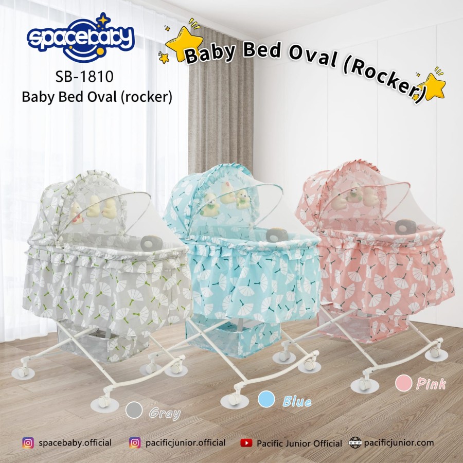 KASUR BAYI BABY BED OVAL SB-1810 SPACEBABY ROCKER