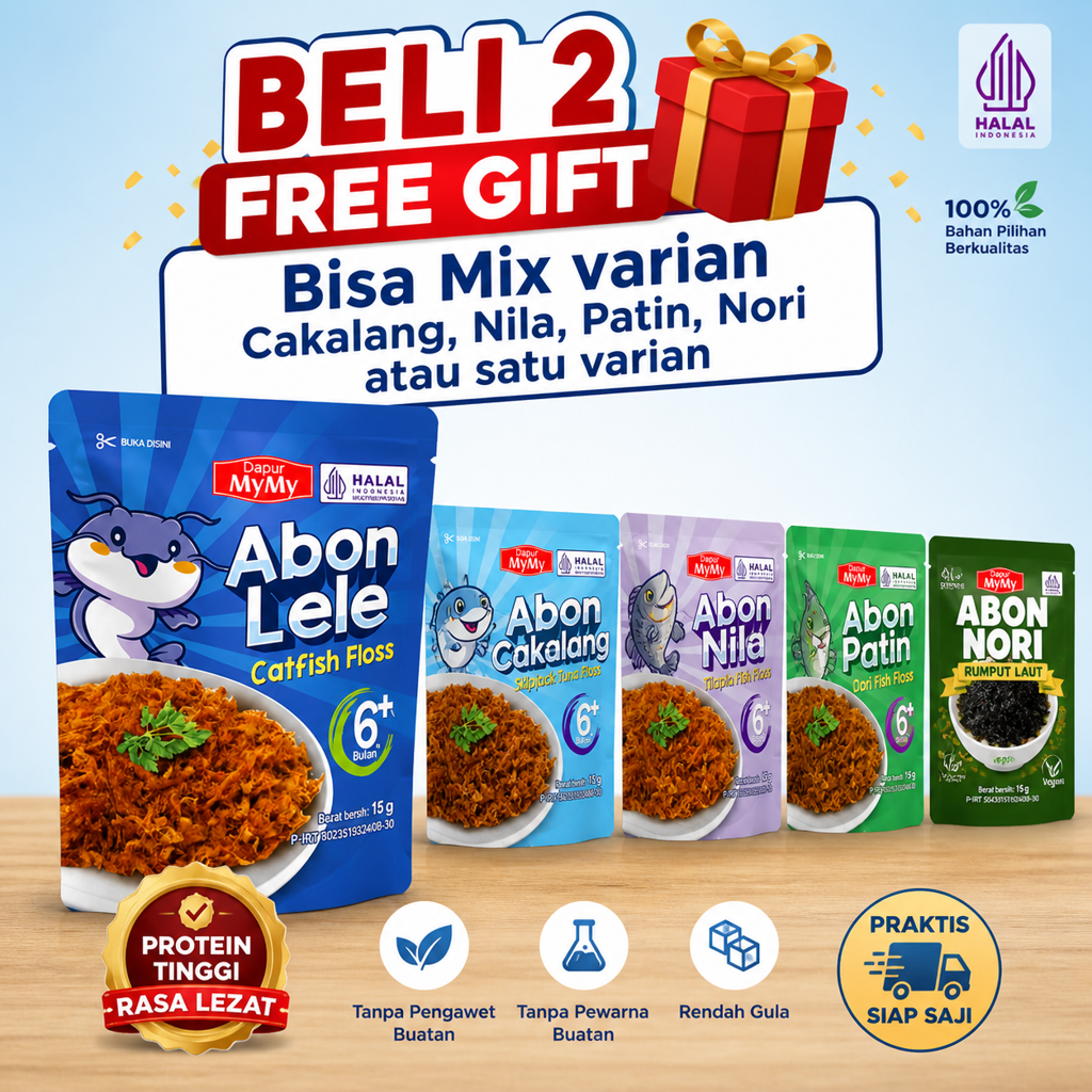 Abon MPASI Rasa Lele Anti GTM Penambah Nafsu Makan Anak Tanpa Campuran Kemasan Ekonomis