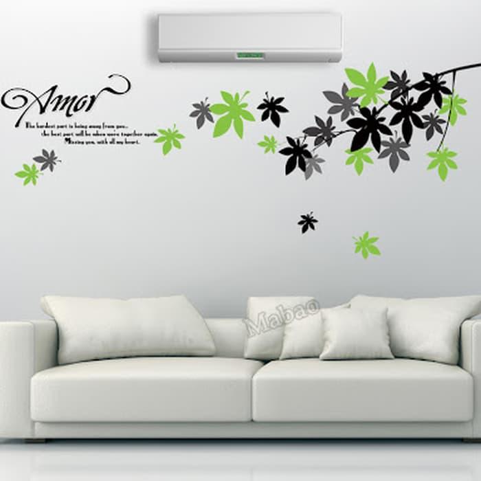 wall sticker/wall stiker transparan 50x70-AY718-amor leaves