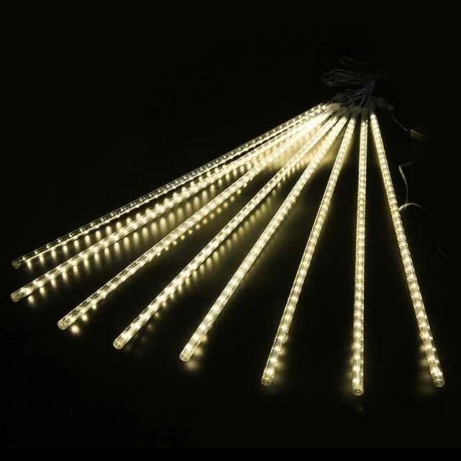 LAMPU LED METEOR 8 10 BATANG 50 CM POHON RGB 8 HIAS DEKORASI WARNA ANTI AIR MERAH PUTIH KUNING