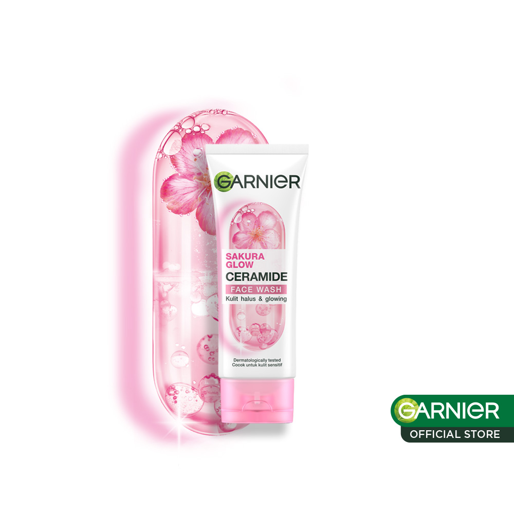 Garnier Sakura Glow Glowing Facial Cleanser Skin Care (Pembersih Wajah Untuk Kulit Cerah Merona)