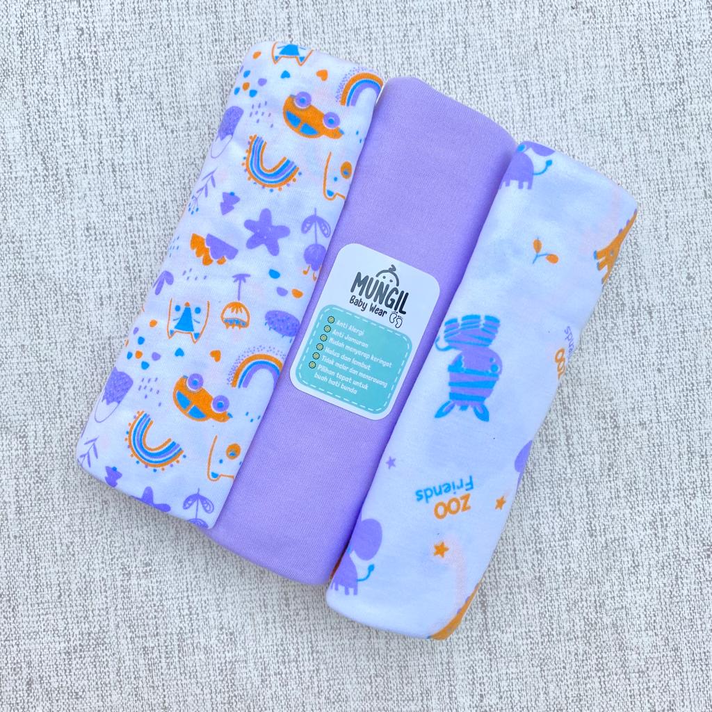 3 PCS Bedong Bayi Pernel Bayi Alas Ompol Bayi Alas Tidur Bayi Selimut Bayi ukuran 110 x 90 cm Mungil Baby Wear