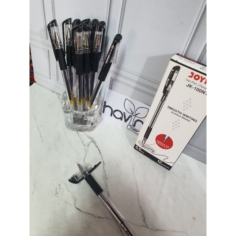 (12pc) Gel Pen Pulpen Pena Joyko JK-100 Black 0.5 mm/pen Joyko
