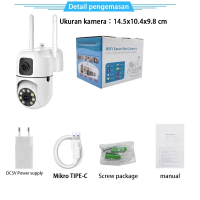 Kamera CCTV V380 Pro Tidak Perlu Internet 8MP Warna Penuh Tahan Air CCTV Pintar Terhubung Wifi Penglihatan Malam 360° Audio Dua Arah Pelacakan Otomatis Kontrol APP Pemantauan Video Jarak Jauh