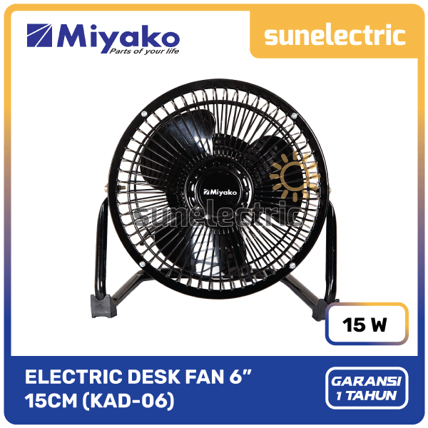 Miyako KAD-06 Desk Fan Kipas Angin Meja 6 inch / 6" / 15 cm KAD06 / KAD 06 - Hitam