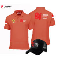 Bonus Topi..! Polo Shirt Hut Ri Ke 81 Kemerdekaan Indonesia 17 Agustus 2026 Unisex Pria Wanita RED