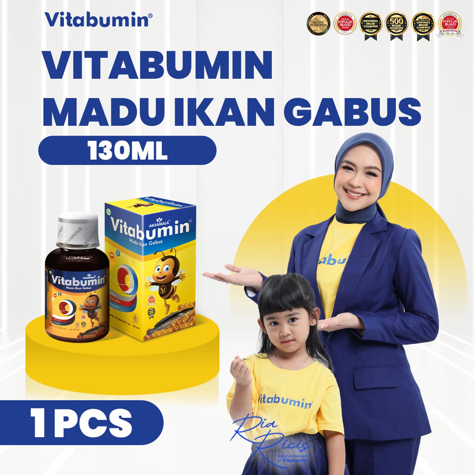 TERLARIS !!!!! Vitabumin Madu Ikan Gabus Anak 130ml - 1 pcs Kombinasi Madu & Temulawak untuk Kesehatan Anak