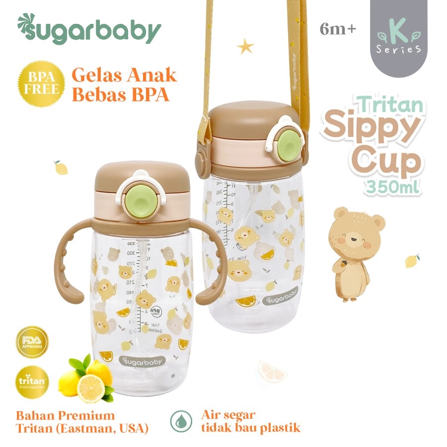 Sugar Baby Tritan Sippy Cup K-Series With Weighted Straw 350ml TSCK350 Botol Minum Anak