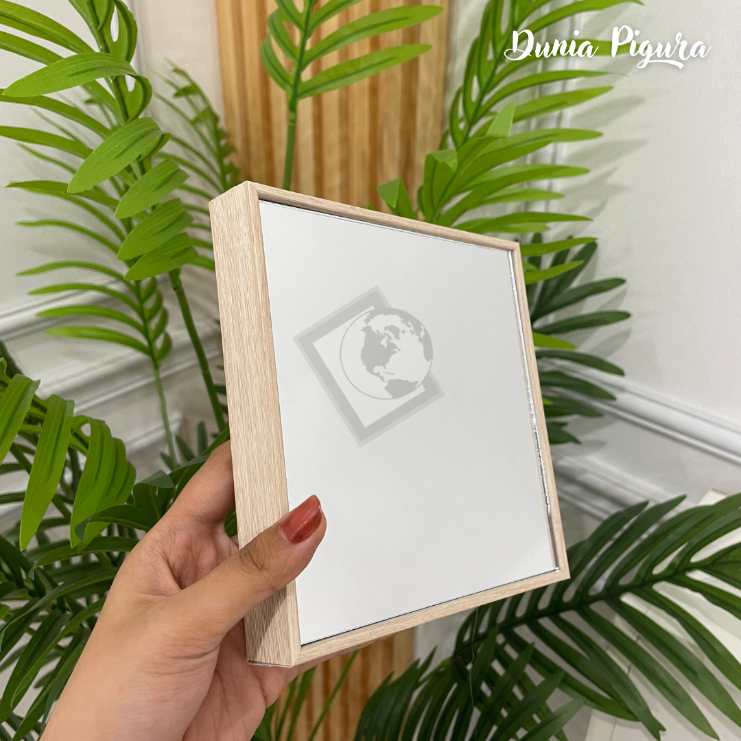 Cermin Dinding Kotak Tempel | Cermin Dekorasi Aesthetic 15x15cm & 20x20cm