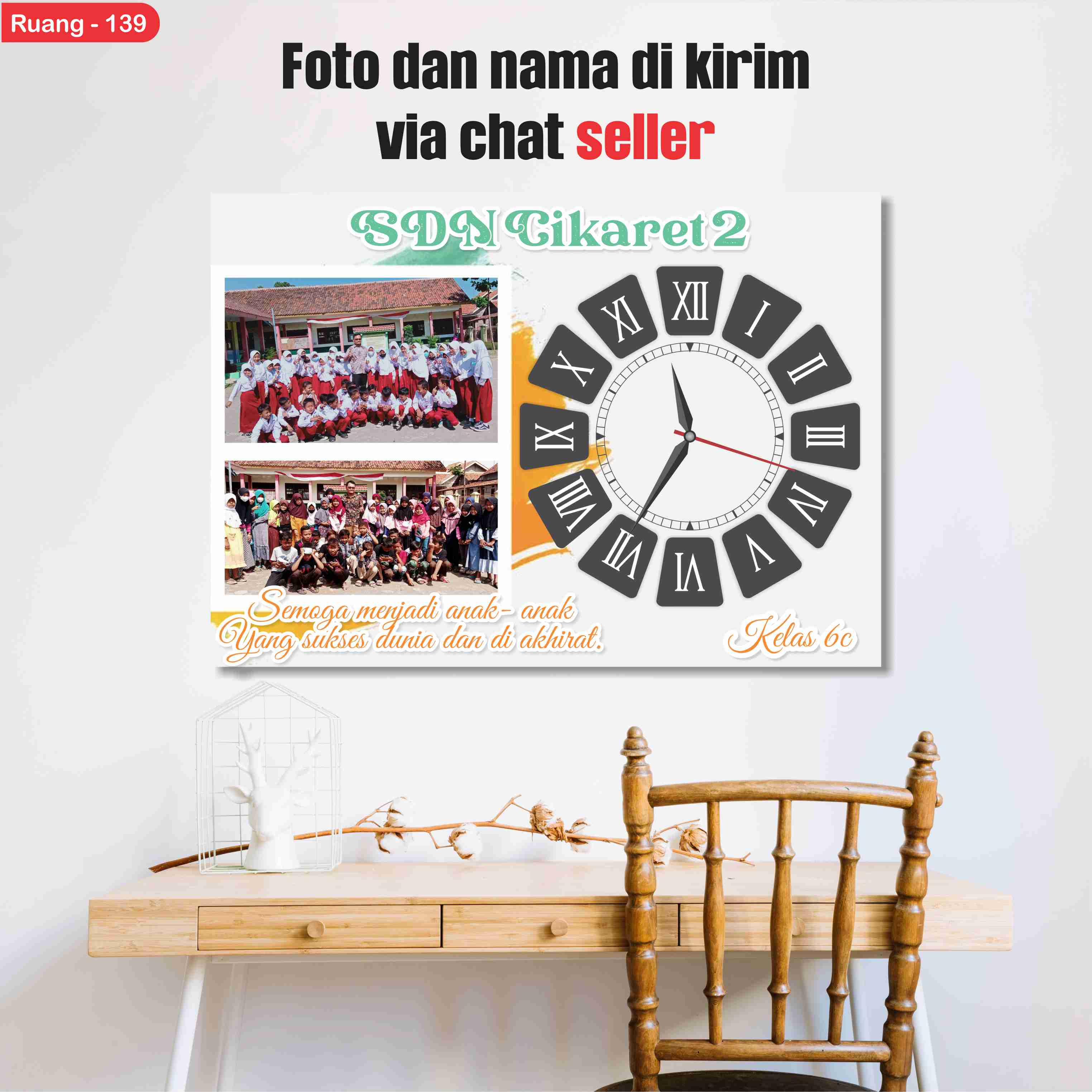 PROMO JAM DINDING FOTO SENDIRI/KADO PERNIKAHAN /WISUDA/PERPISAHAN/SEKOLAH/WEDDING R139
