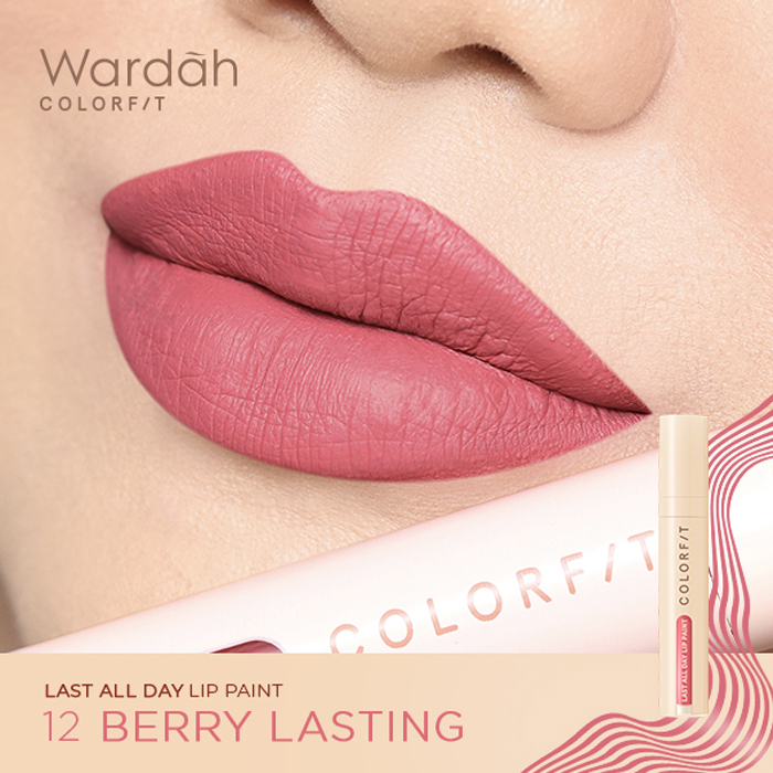 Wardah Colorfit Last All Day Lip Paint 4.2 gr - Tersedia 12 warna