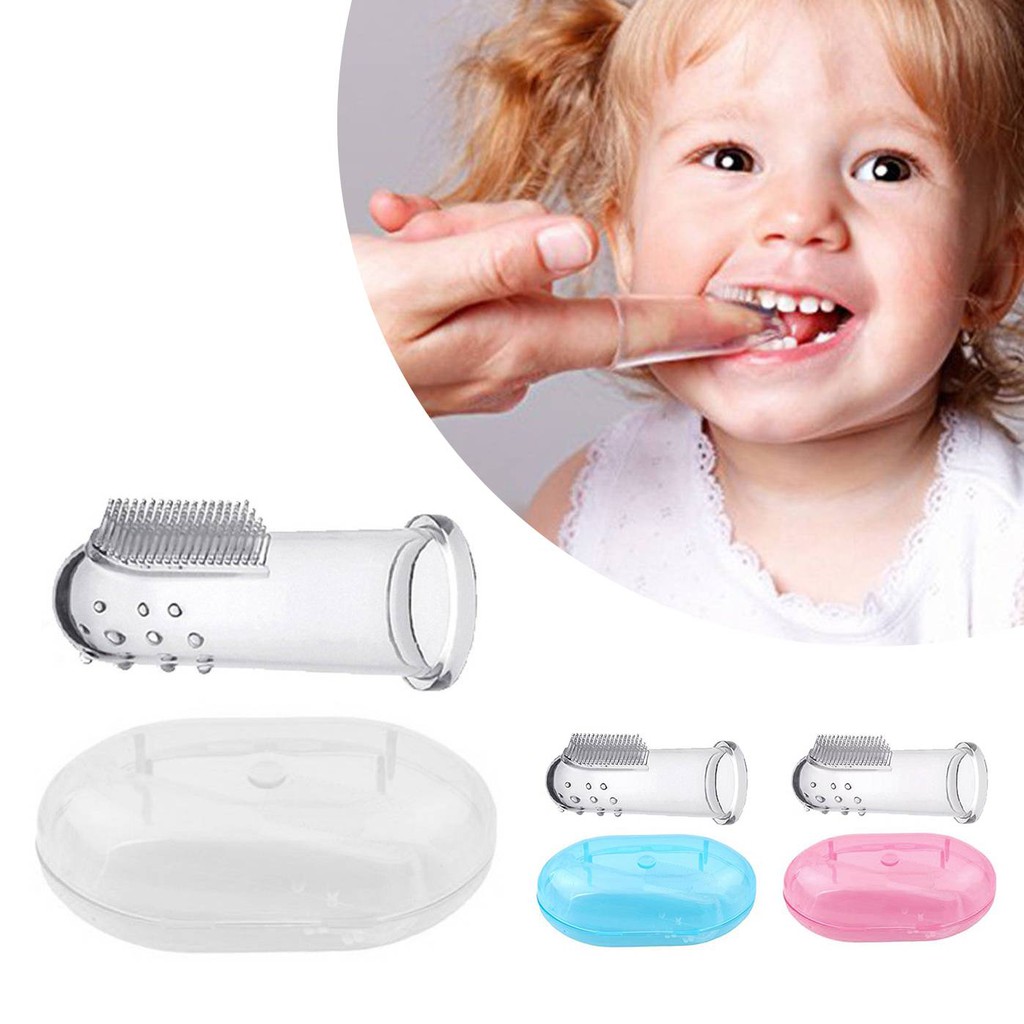 Sikat silikon gigi jari & lidah bayi silicone toothbrush baby 2in1