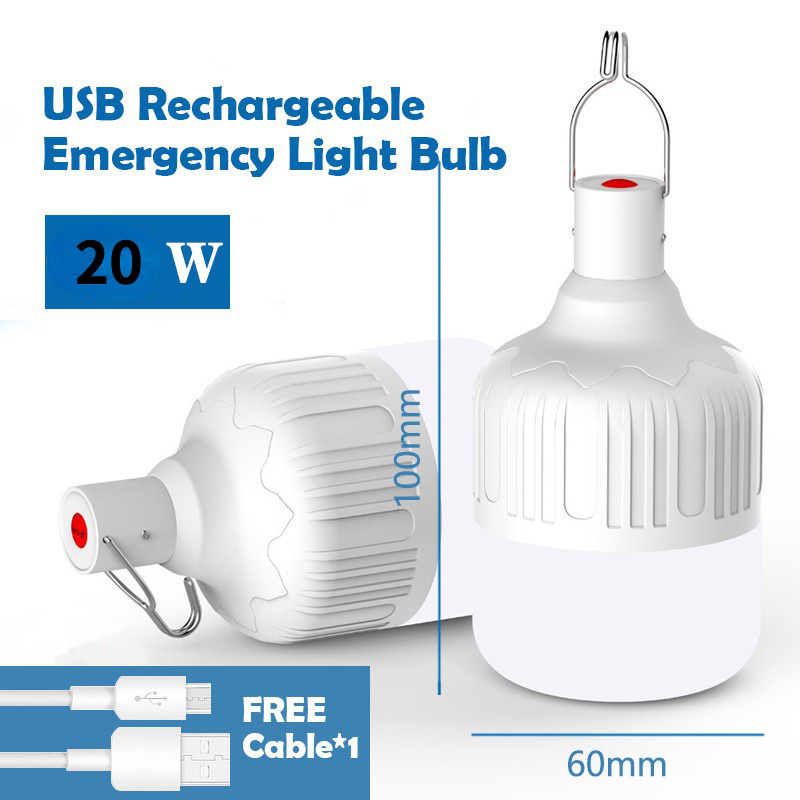 Lampu LED Camping Gantung Waterproof Natural White 50W - V-50 Lampu Emergency Bulb LED Indoor Outdoor Rechargeable - Lampu Darurat LED Bulb Lampu Tenda Camping Waterproof