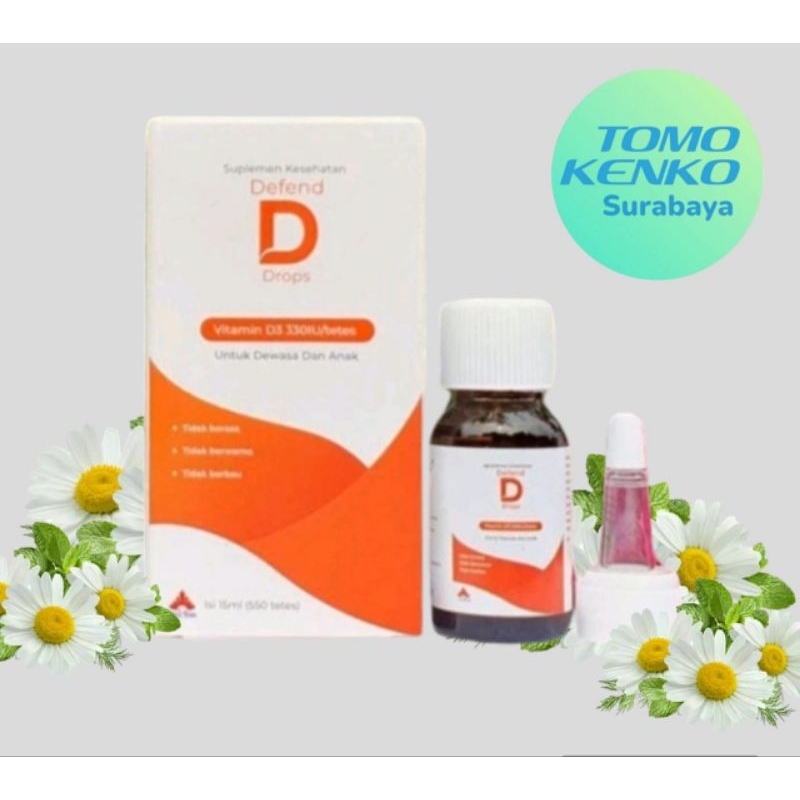 Defend D Drops Vitamin D3 Tetes 330IU untuk Anak & Dewasa