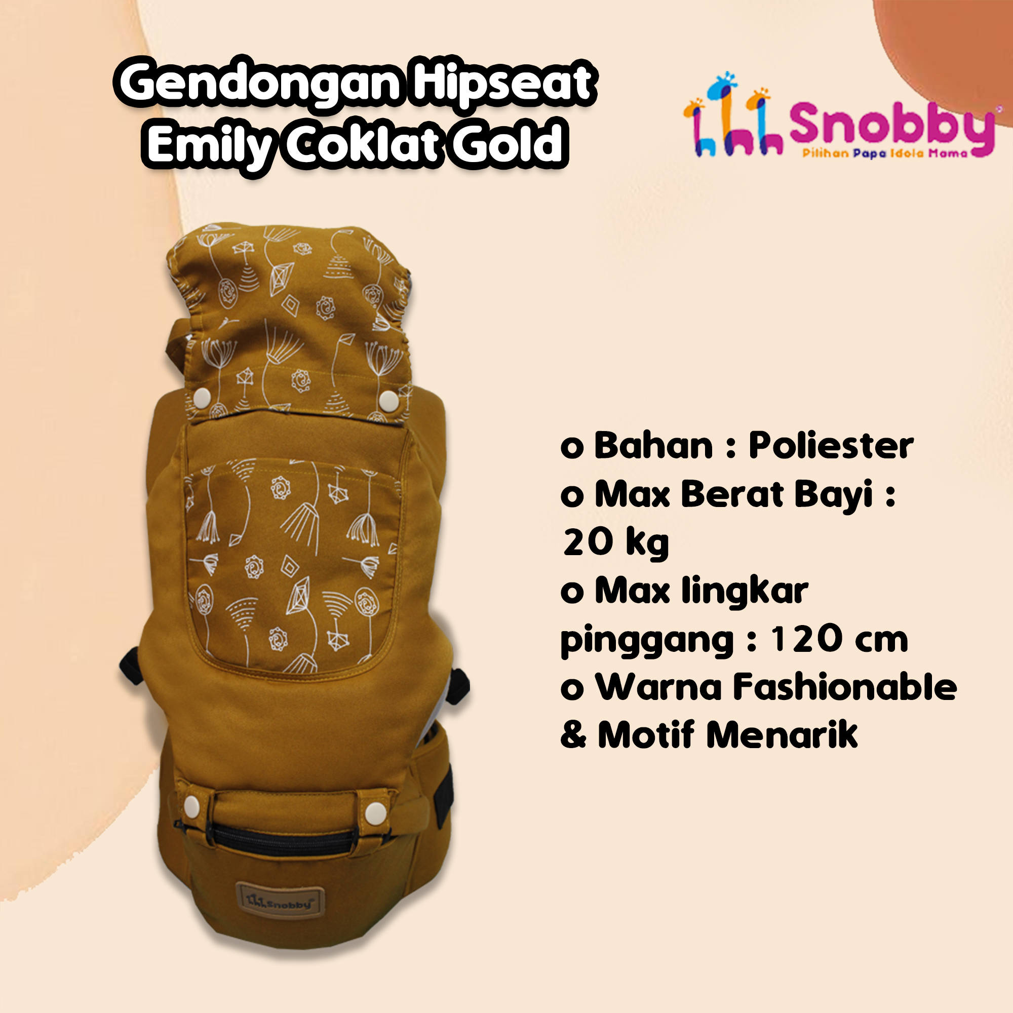 Snobby Gendongan Bayi Hipseat All Series | Snobby Gendongan Bayi Depan All Series
