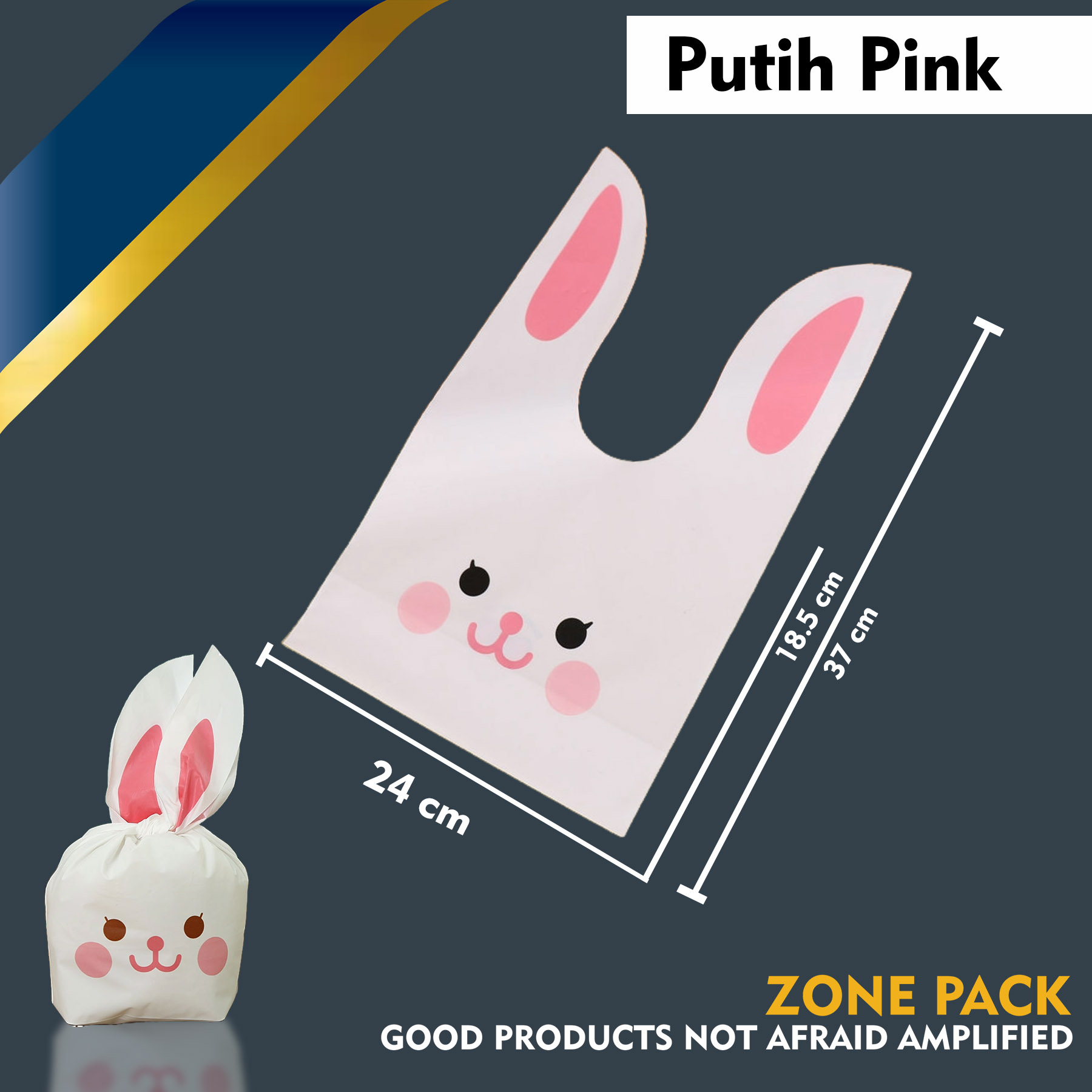 [10 PCS 37x24 CM] Plastik GoodieBag Besar| Bingkisan Souvenir Snack| Goodie Bag Ulang Tahun Anak | Rabbit Plastic Bag