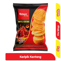 Richeese Keripik Kentang Waffle Rasa Fire Wings & Rich Burger 54 Gram