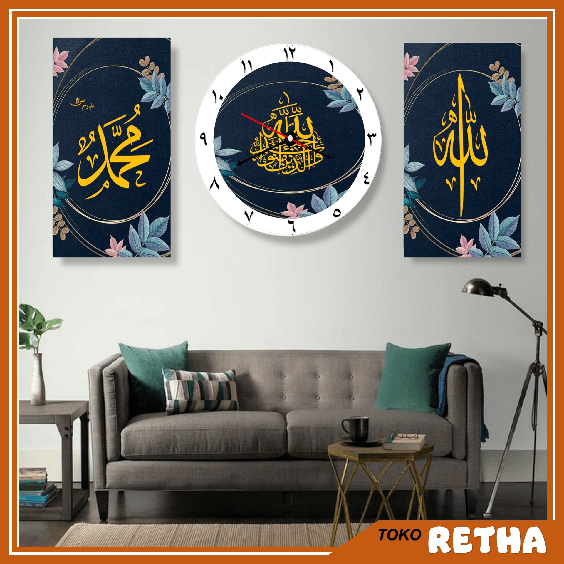 JAM DINDING KALIGRAFI ISLAM 3IN1