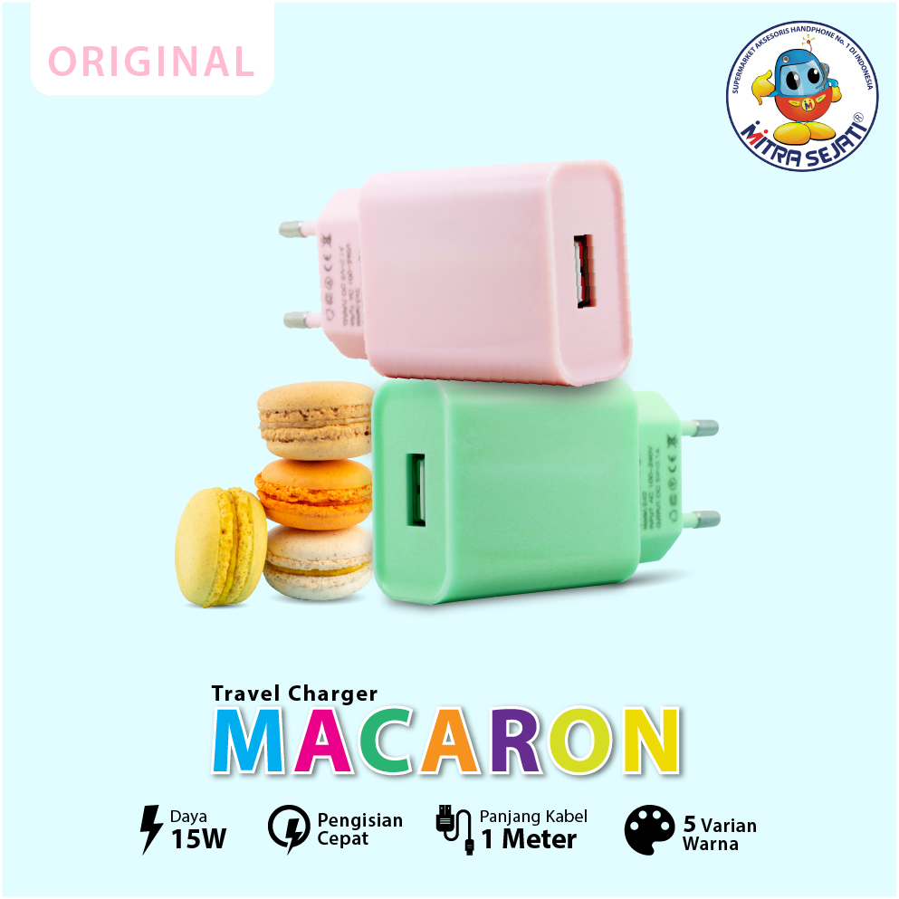 Charger Macaron 3.1A Micro Fast Charging Charger Unik Charger Murah