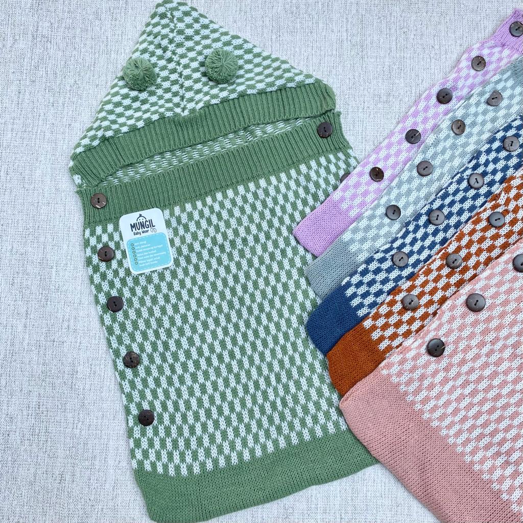 Bedong Bayi Selimut Bayi Baru Lahir Selimut Rajut Baby Sleep Bag Newborn Mungil Baby Wear