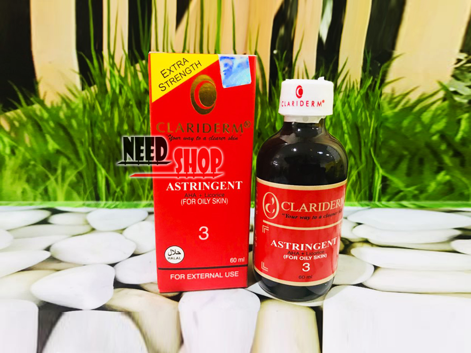 TONER CLARIDERM ASTRINGENT 3 ALKOHOL / TONER PEMBERSIH WAJAH