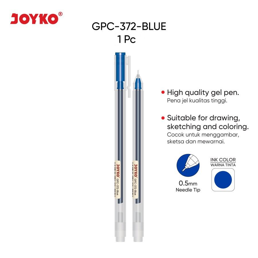 Color Gel Pen Pulpen Pena Jel Warna Joyko GPC-372 0.5 mm