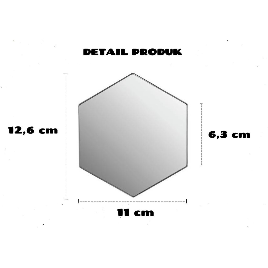 TY Stiker Cermin Dinding Anti Pecah Segi Enam Tempel Sticker Kaca Hexagonal Mirror Wall Decoration Sticker Acrylic Cermin Kaca Tempel Dekorasi Toilet Kamar Mandi Murah
